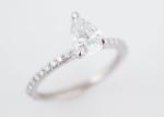 White Gold Real Diamond Jewellery Ring 1.33ct Pear Cut PS 6×8mm For Engagement