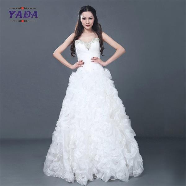 New model simple elegant handmade beaded off shoulder dress sale ball gown