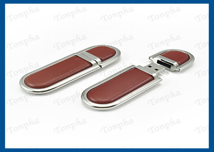 Genuine Leather USB Flash Drive Memory Stick With Customized Engraved Logo