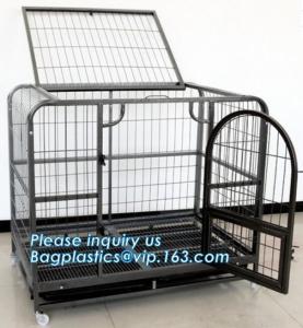 Wholesale Full Size Outdoor Kennel Collapsible Portable Puppy Carrier Removable Tray Pet Crate Metal Dog Cage, stainless steel lar from china suppliers