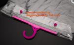 Hanger Hook Plastic PVC Bags With Button Closure Packaging Bags for Clothes