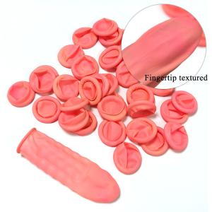 Wholesale Pink Chlorination Latex Disposable Finger Cots Textured Matte Non Slip from china suppliers