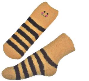 Wholesale Yellow Smile pattern mens aloe socks Polyester plush therapy 19x13x8.5 cm from china suppliers
