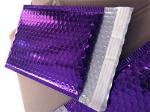 Poly Glossy Purple Metallic Bubble Mailers With Self Sealing