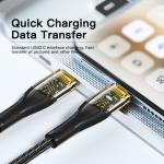 Type C To C USB Charging Cable Transparent 480Mbps 60W 100W Phone Cable