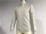 Light Grey Mens PU Jacket / Pleather Biker Jacket With Nylon Zip Through TW67655