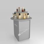 Retail Display Stand Grey Wooden Experience Table For Fashion-Forward Shop