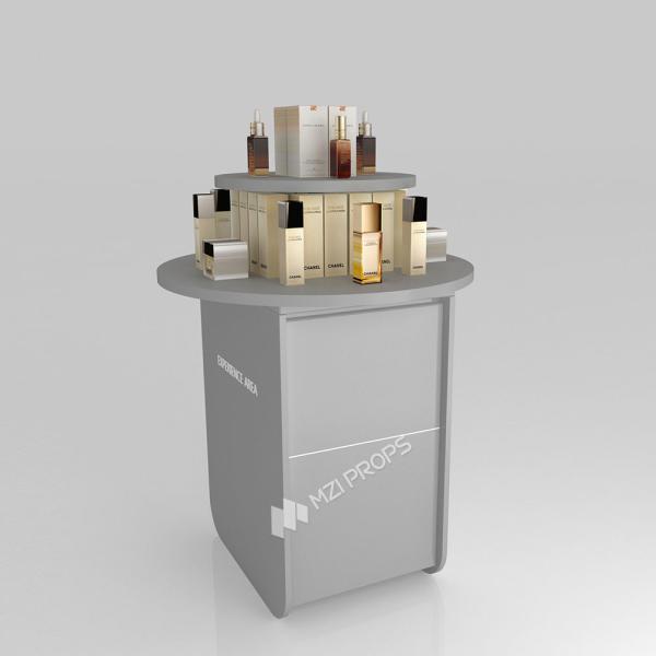 Retail Display Stand Grey Wooden Experience Table For Fashion-Forward Shop