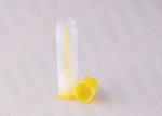 Yellow 0.15 OZ PP Cute Round Empty Chapstick Tubes Small Size For Daily Use
