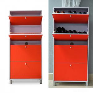 Wholesale KD Packaging 23KG Red Wooden 4 drawers Mirrored Shoe Cabinet from china suppliers
