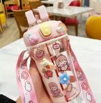 Double Straw Bottle Transparent Eco Friendly Double Layer Plastic Water Milk