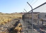 Barbed Wire Mesh 6ft Height Steel Chain Link Fencing With Hot Dip Galvanized