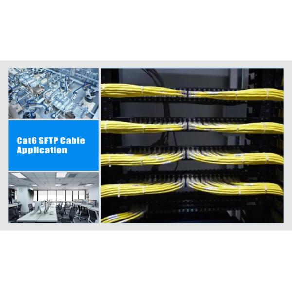 Shielded CAT6A FFTP Network Cable 23AWG 10Gbps 500MHz Blue LSZH For Indoor