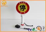Traffic Warning Hand Held Stop Signs with Lights Red Flashing Rechargeable