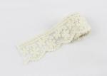 3.5 Width White Cotton Lace Trim By The Yard, Scalloped Floral Mesh Lace Ribbon