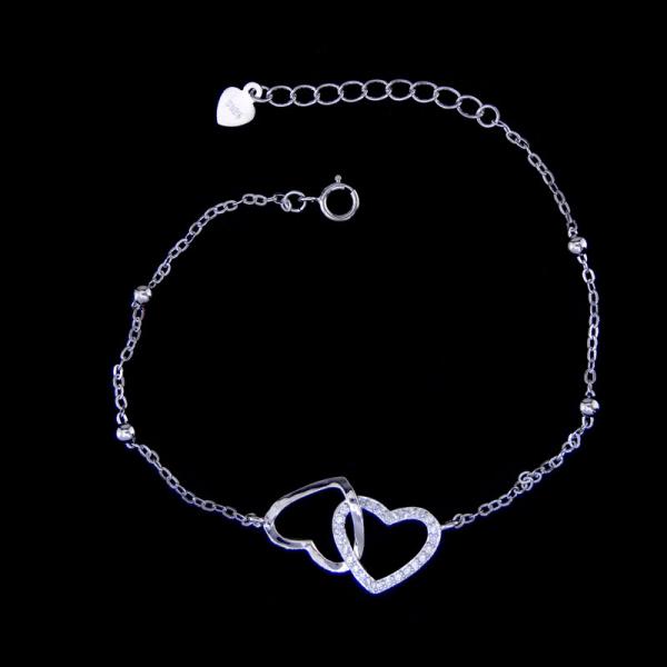 Bridal Bracelet Design Cubic Zirconia Bracelet Wedding With Upside Down Two