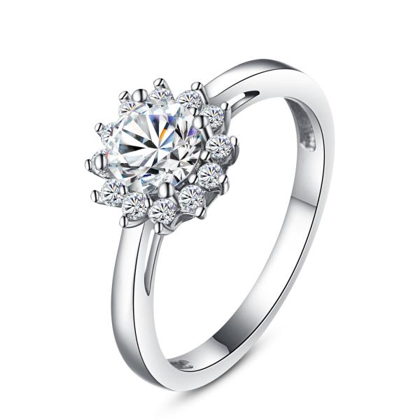 Fashion 925 Sterling Silver Fine Jewelry Ring with CZ Customized Design for