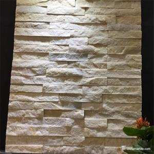 Wholesale White Marble Flat Cultured Stone Mini Panel Split Face Low Variations 0.75-1.25” from china suppliers