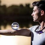 Home Decoration Solid Acrylic Sphere , Clear Acrylic Contact Juggling Ball