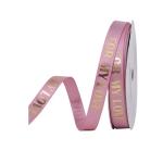 Customize Polyester Foil Gold Printed Satin Ribbon For Gift Packing Box 9MM