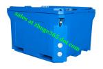 Rotomolded 450Liter Blue Insulated Fish Container Seafood Processing Insulated
