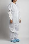 Hooded Disposable Boiler Suits Waterproof Overalls Non Woven 15gram -60gram