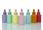 Multicolor 20ml Glass Cosmetic Dropper Bottle With Pipette Thick Bottom