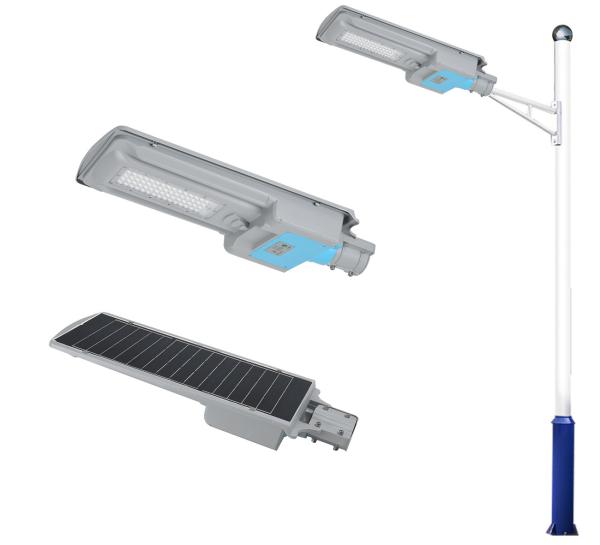 60w 120w battery with pole led solar power street light,integrated all in one