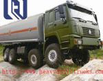 White HOWO 2300L Tank Trailer Trucks , 42 m³ Diesel Semi Trailer Truck