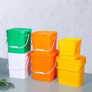 Wholesale Eco-Friendly 3.5L 5L 6L 10L 20L Square Plastic Buckets With Handle for Tools Storage from china suppliers