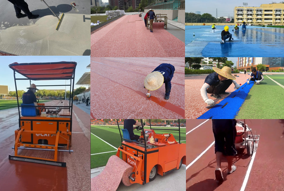 Indoor & Outdoor 8-13mm Spray Coated Sandwich Athletic Rubber Running Track Runways For Sport Flooring Jogging Track