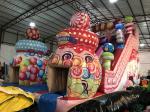Customized High Inflatable Candy House Dry Slide For Christmas
