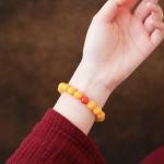 Wholesale Natural Healing Handmade Crystal Honey Amber Raw Stone Bracelet For