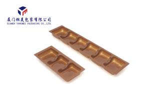 Wholesale PET Plastic Retail Packaging Boxes Brown Color Rectangle Shape Tray With 3 Caves from china suppliers