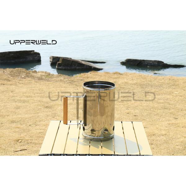 Zinc Plated Steel Canister Charcoal Chimney Starter for Portable BBQ Outdoor