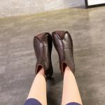 S096 Leather retro folk style breathable soft handmade women's shoes 2018 autumn
