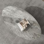 Glass Marble Topped Pedestal Coffee Table 12mm Rock Slab Top