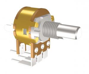 China 16mm metal shaft dual rotary potentiometers switch,P.C.B teminal on sale