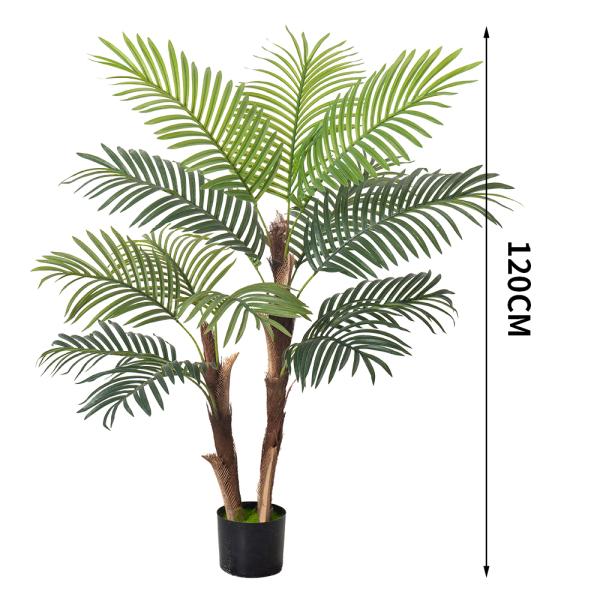 Artificial Palm Tree 6FT, Fake Tree with Realistic Fiber Trunks , Faux Tropical Areca Floor Plant in Pot, Artificial Silk Plant for Home Decor Office