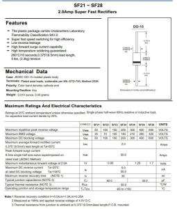 Wholesale Super Fast Recovery Rectifier Diode 2A SF21 Thru SF28 Do-15 Package from china suppliers