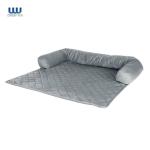 Dogs Cats Pet Sleeping Mat Filled 3 Sided Bolster Soft Plush Fabric