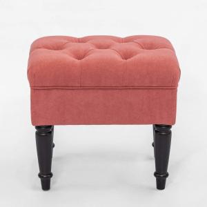 Wholesale Modern Mid Century Ottoman Stool Seat , Small Ottoman Stool Light Coral Pink from china suppliers