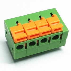 China pcb spring screwless terminal blocks free hanging 2.54mm pitch right angel through hole type on sale
