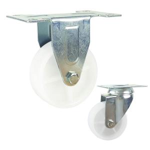 Wholesale 4inch Solid Wheel Screw Fixed Rigid Plate White PP Light Duty Casters For Misting Fans from china suppliers