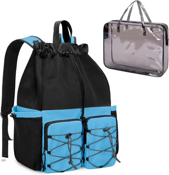 Large Waterproof Drawstring Beach Swim Gym Pool Sports Mesh Custom Travel Bag