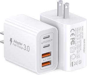 Wholesale Mobile Phone 40W Power Adapter With 2USB C And 2USB 4 Port Travel Fast Charging Head from china suppliers