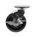 Swivel Plate Heavy Duty Casters Trolley Wheels With Side Lock 125x50mm Black