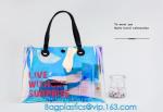 Fashion Women Clear PVC Vinyl Beach Tote Bags Handbag With Handle, handbag tote