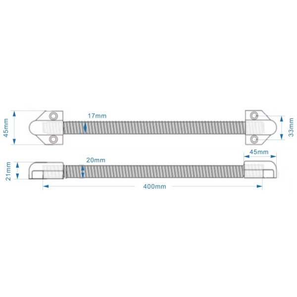 Stainless Steel Door Loop Cable Protector ABS Head 400mm Armored Gooseneck For Security Systems