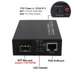 10/100/1000M SFP to RJ45 POE 30W media converter with DC52V power for CCTV poe
